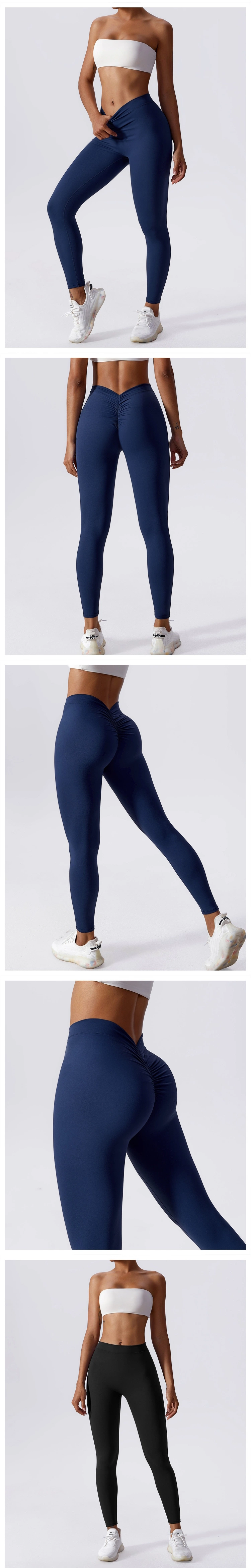 2023new Wholesale Hot Women Scrunch Butt Back V-Cut High Waisted Tummy Control Yoga Leggings Sports Fitness Gym Workout Leggings