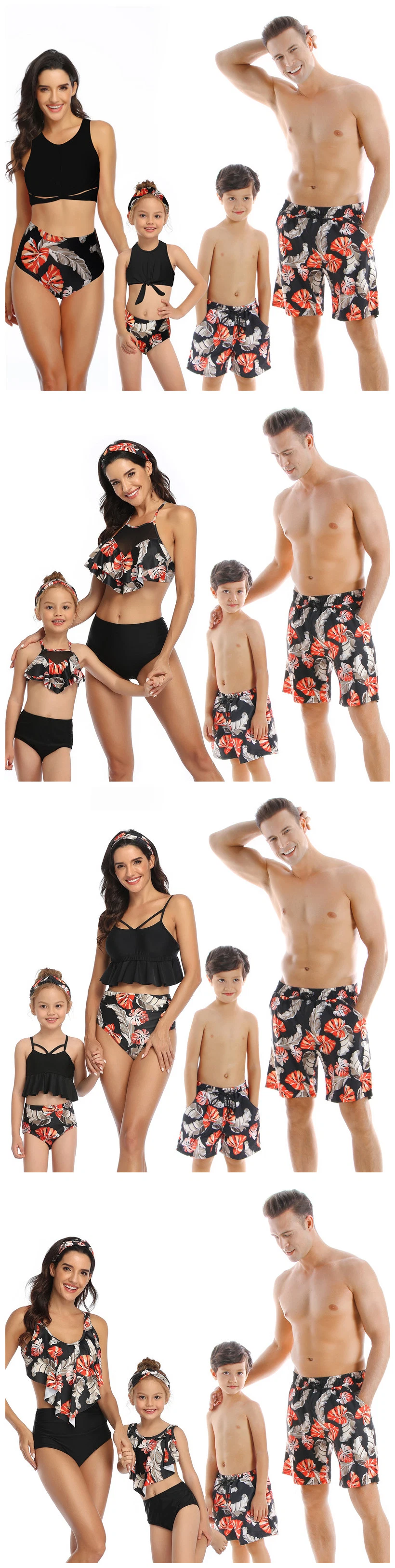 Custom Swimsuit Manufacturer Beach Baby Swimwear Lady/Men/ Boy/ Girl Swimwear