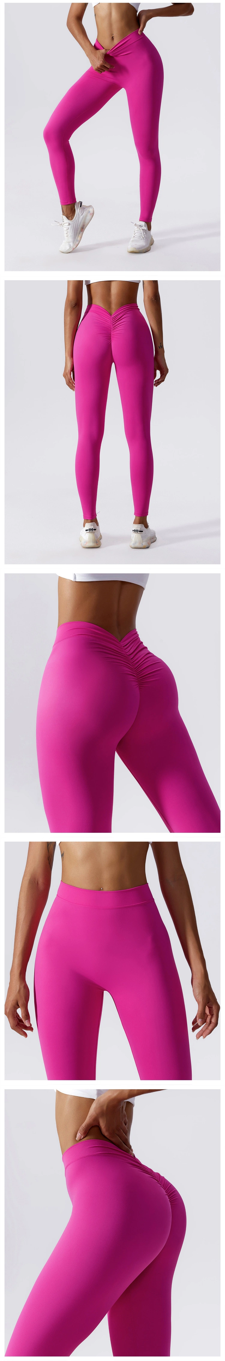 2023new Wholesale Hot Women Scrunch Butt Back V-Cut High Waisted Tummy Control Yoga Leggings Sports Fitness Gym Workout Leggings