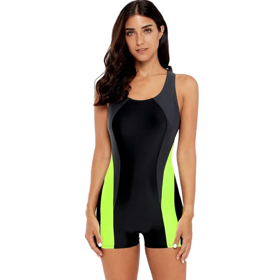 Women Plus Size Sleeveless One Piece Rash Guard Sun Protection Short Sleeve Swimsuit