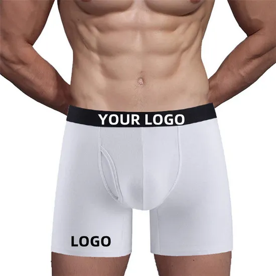 High Quality Breathable Custom Waistband Logo Solid Men′s Boxer Underwear Men′s Luxury Underpants