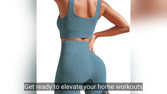 Yoga Sets Sexy Square Neckline Sports Bra with High Waist Leggings 