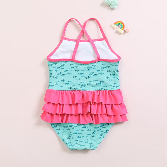 Yellow Baby Swimwear Rompers Boy Custom Cartoon One Piece Children Swimsuit Kids Fashion Custom