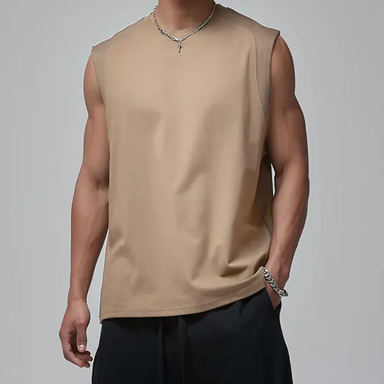 Custom Cotton Fitness Sleeveless Gym Basketball Sport Waistcoat Tanktop to Men 
