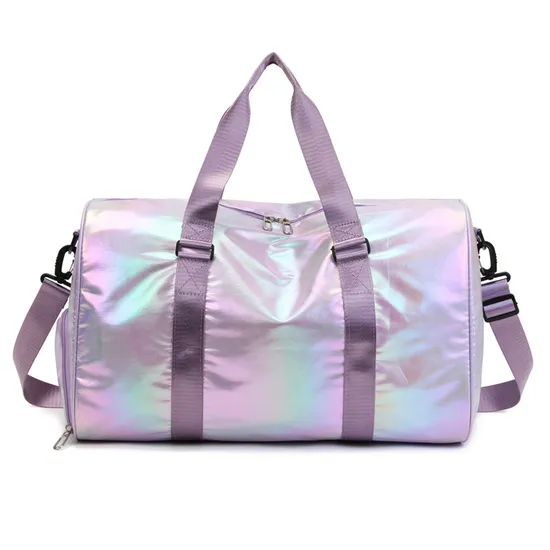 Shiny Hologram Nylon Polyester Wholesale Brightly Color Yoga Clothes Storage Travel Bag 