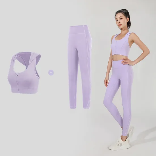 Gym Activewear Sport Wears Yoga Set Woman Leggings with The Hoodie Sports Leggings 2 Pieces Yoga Set