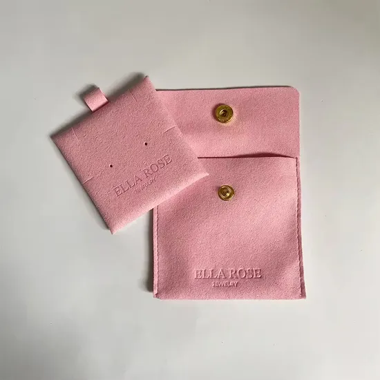 Custom Logo Gift Pouch 8X8cm Custom Logo White Microfiber Jewelry Packaging Bag Jewelry Gift Pouch 