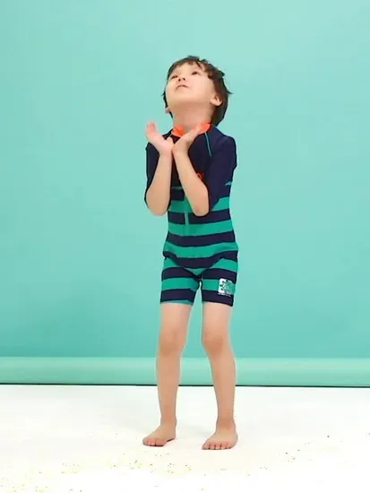 Custom Toddler Children Swimsuit Boys Rash Guard One Piece Zipper Short Sleeve Kids Swimwear 