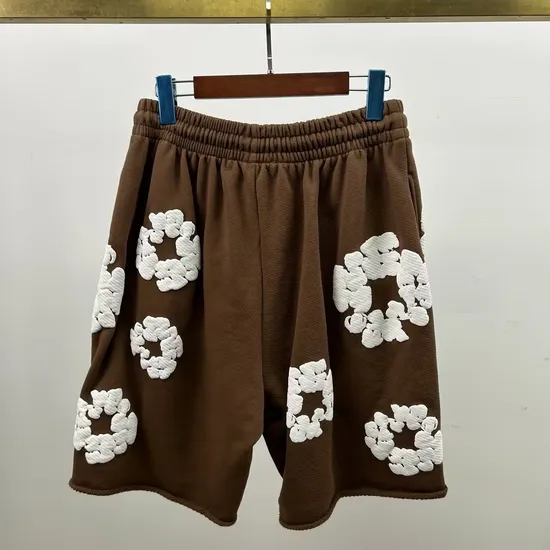 Wholesale Navy Blue Puff Print Shorts Designer