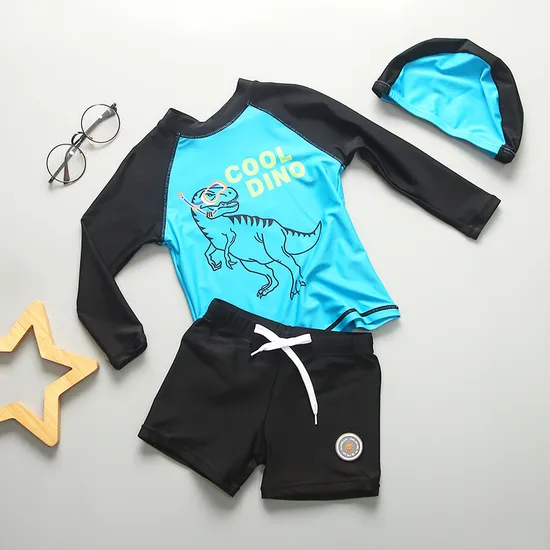 Boys′ Split Long Sleeved Sun Protection and Quick Drying Swimwear 