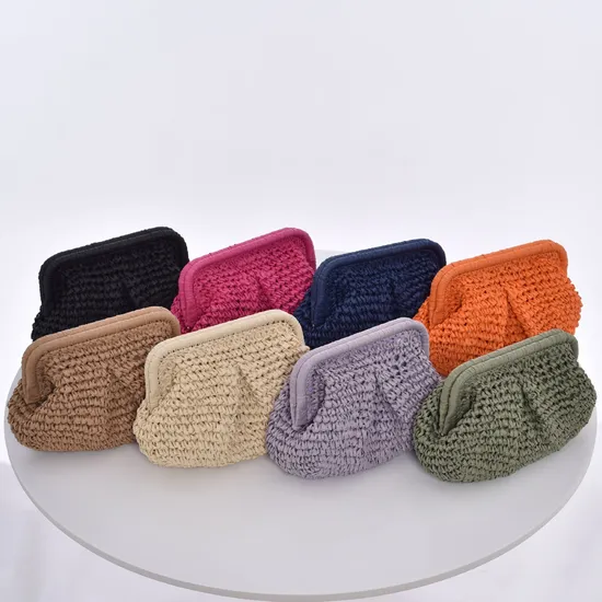 Large Capacity Paper Straw Clutch Bag for Ladies Summer Beach Holiday Handbag 