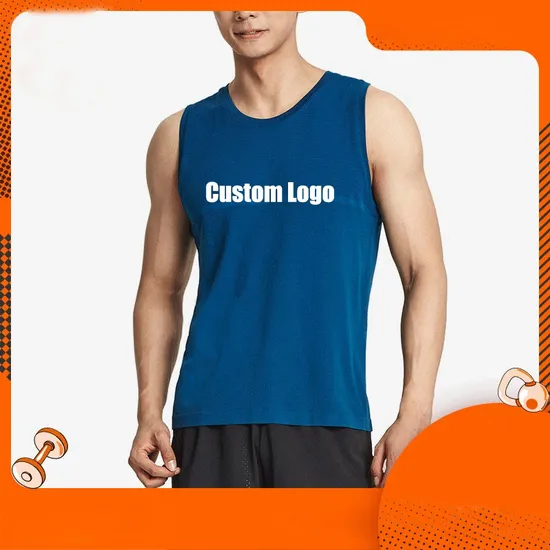 Custom Men Sport Tanktops Quick Dry Breathable Gym Workout Tanktops 