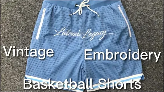Wholesale Men′ S Basketball Jersey Custom Sublimated Printing Sportswear Design Embroidery Logo Sports Casual Retro Mesh Basketball Shorts 