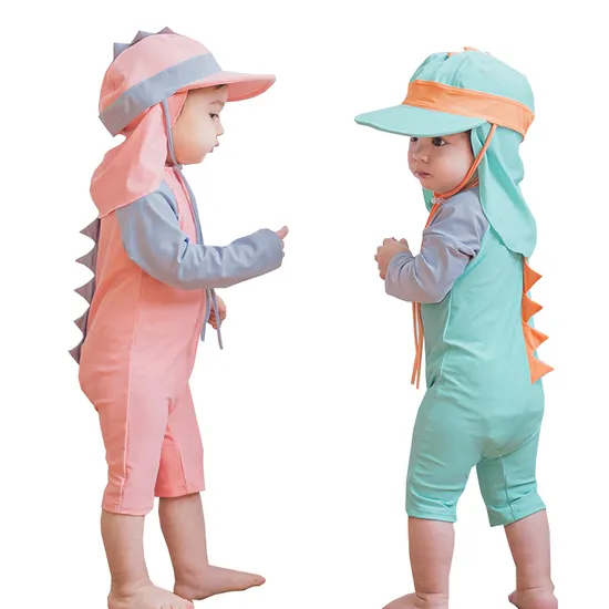 Wholesale Quick Dry One Piece Babies Boys Dinasour UV50+ Sun Protection Swimwear 