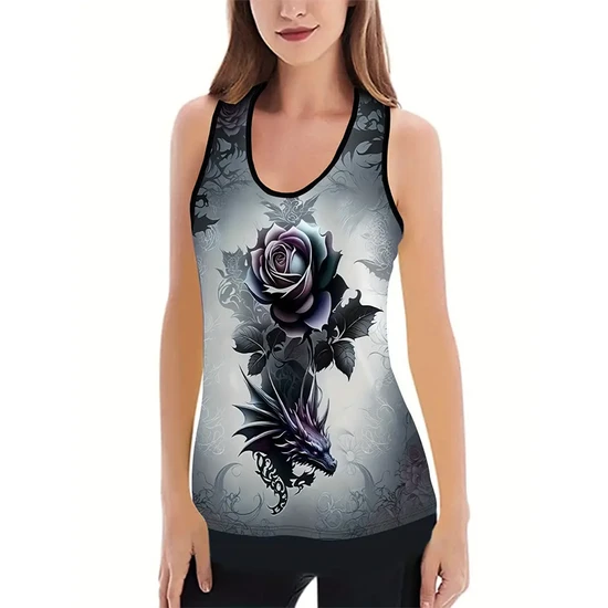 Custom Sublimation Printed Polyester Workout Sleeveless Shirts Quick Dry Running Gym Mesh Fitness Logo Womens Tanktop 