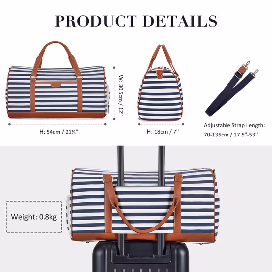 Waterproof Canvas Weekender Overnight Travel Gym Carry