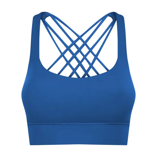Qumor Wholesale Spaghetti Straps Ladies Underwear Backless Sportswear Fitness Wear Sports Bra 