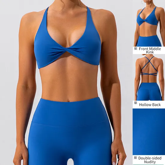 Yw292 Seamless Cross Back Fitness Clothing Workout Underwear Nude Feeling Breathable Sports Running Quick