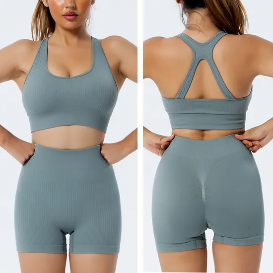 Women Fashion Yoga Active Wear Gym Seamless Sports Bra 